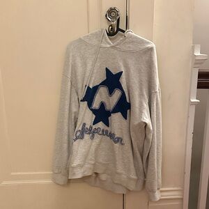 Aelfric Eden Gray Hoodie with Blue Star Design